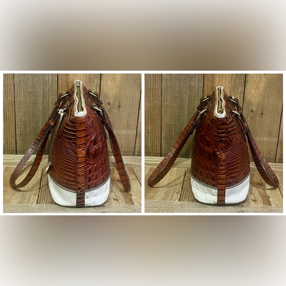Brahmin. 4 Piece: Asher Croc Embossed Tote & Free Wallet, Dust Bag and Scarf. - Picture 7 of 16